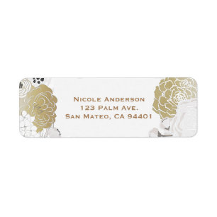 Vintage Modern Floral Botanical Glam White & Gold