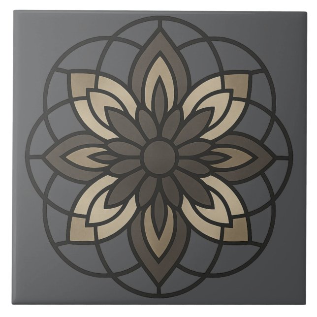 Vintage-Modern Floral Geometry Tile (Front)