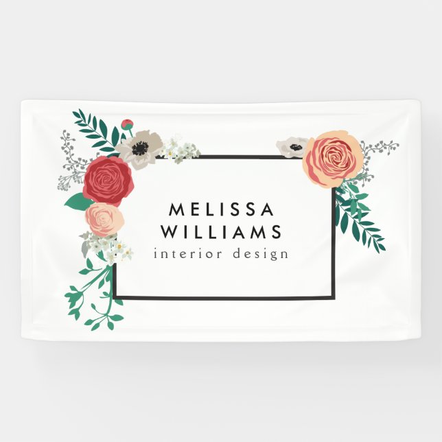 Vintage Modern Floral Motif Banner (Horizontal)