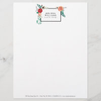 Vintage Modern Floral Motif Letterhead