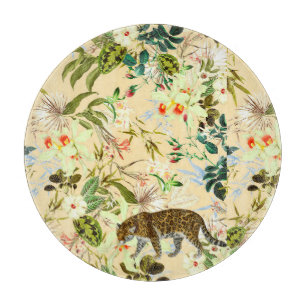 Vintage Modern Flower Jungle Tropical Cutting Board