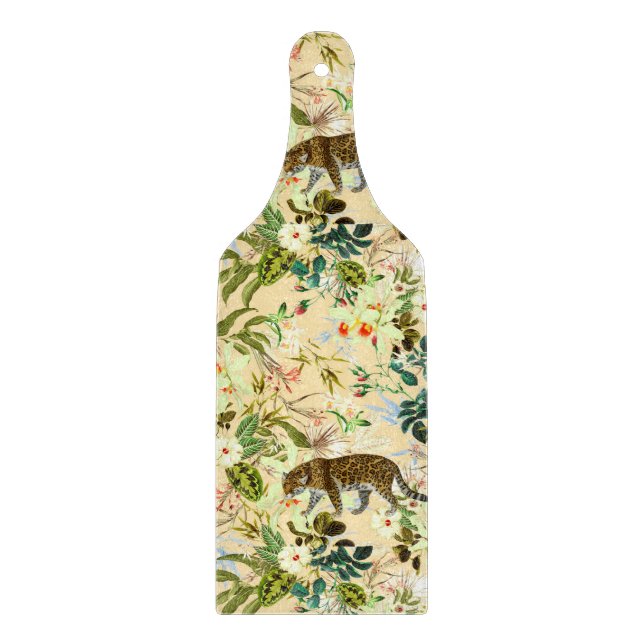 Vintage Modern Flower Jungle Tropical Cutting Board (Front)