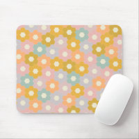 Vintage Modern Hexagon Flower Pattern in Pastel