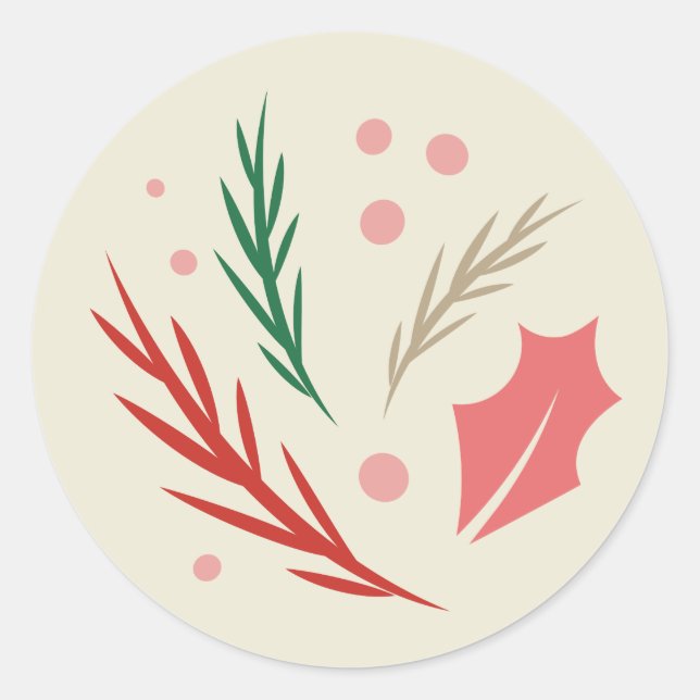 Vintage Modern Holiday Sticker (Front)