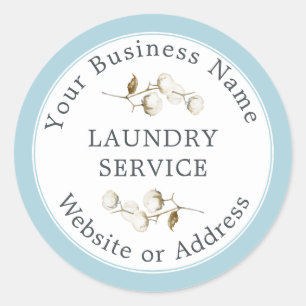 Vintage Modern Laundry Service Business Name Classic Round Sticker