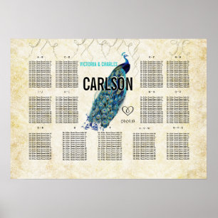 Vintage Modern Peacock Seating Chart