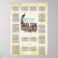 Vintage Modern Peacock Seating Chart