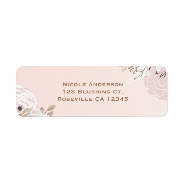 Vintage Modern Pink & Gold Floral Bridal Shower (Front)