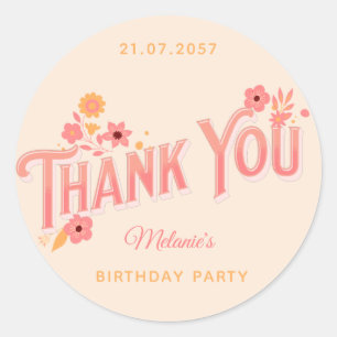 Vintage Modern Simple Pink Rustic Typography Classic Round Sticker