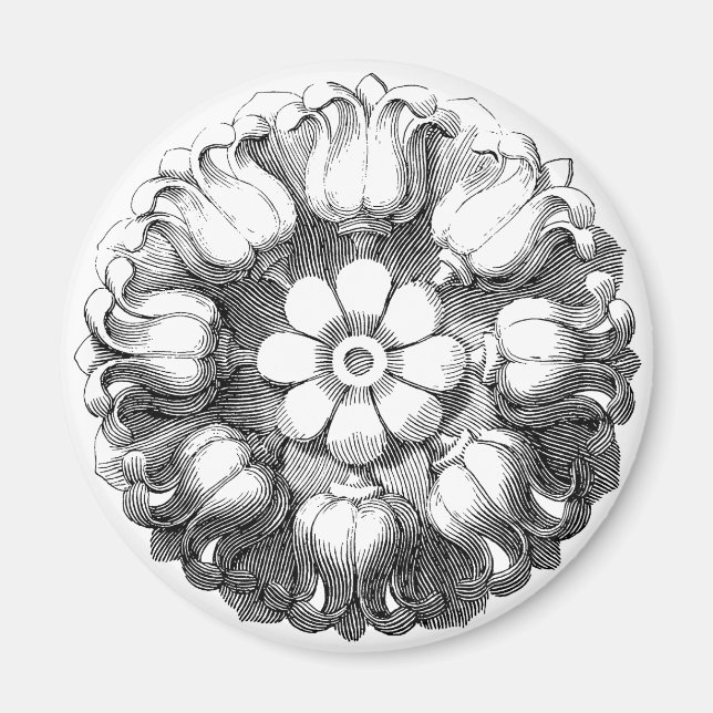 Vintage Modern Tulip Flower Magnet (Front)