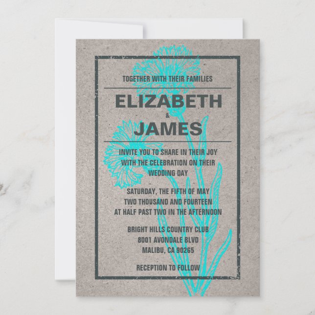 Vintage Modern Wedding Invitations (Front)