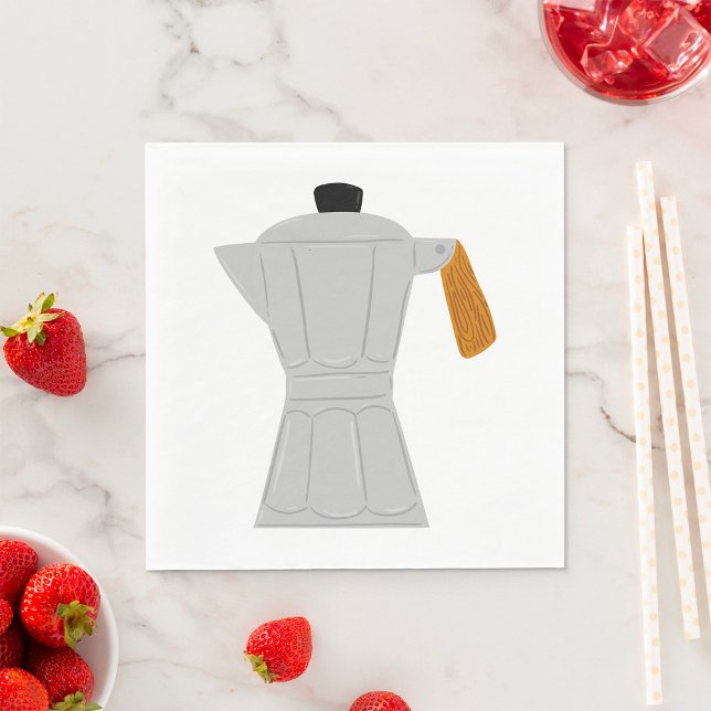 Vintage Moka Pot Coffee Maker Retro Espresso  Napkin (Creator Uploaded)