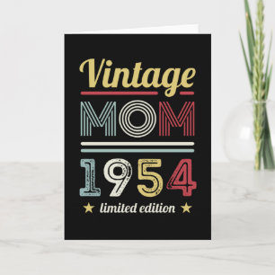 Vintage Mom 1954 70th Birthday Gift Women Retro Card