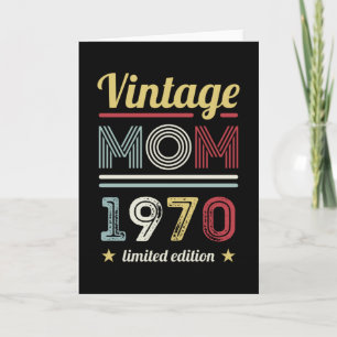 Vintage Mom 1970 50th Birthday Gift Women Retro Card
