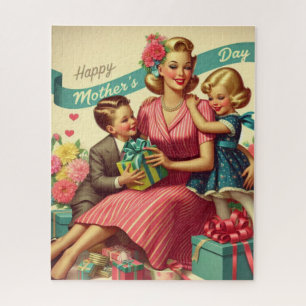Vintage Mom and Kids Mother's Day 520 piece Puzzle