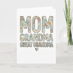 Vintage Mom Grandma Great Grandma Family Love Card