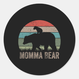 Vintage Momma Bear Funny Mothers Day Classic Round Sticker