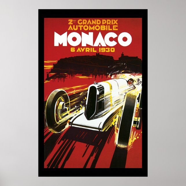 Vintage Monaco Car Road Race Poster (Front)
