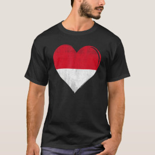 Vintage Monaco Flag Heart T-Shirt