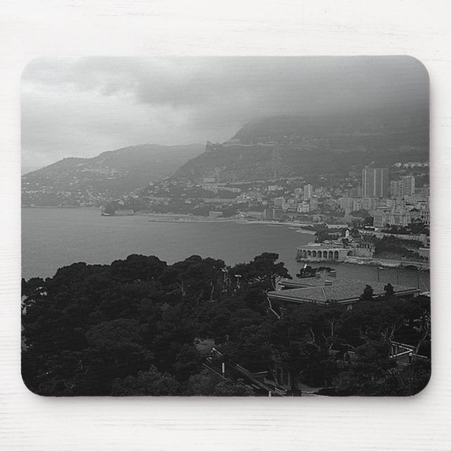 Vintage Monaco Monte Carlo coast view Mouse Mat (Front)