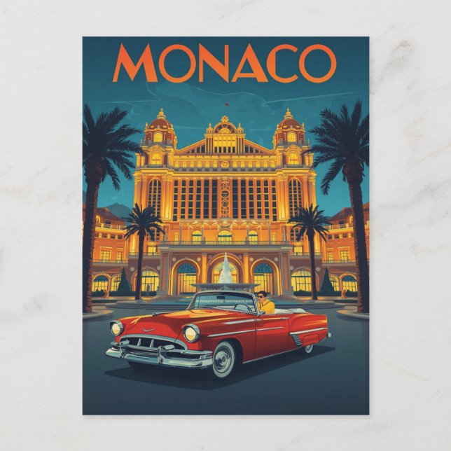 Vintage Monaco Monte-Carlo Travel Postcard (Front)