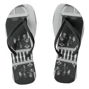 Vintage Monaco princely family in palace balcony Flip Flops