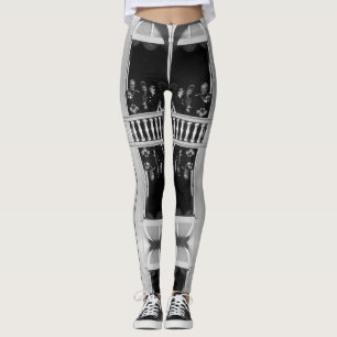 Vintage Monaco princely family in palace balcony Leggings