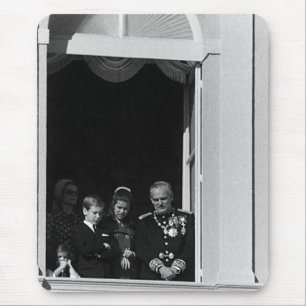 Vintage Monaco princely family in palace balcony Mouse Mat
