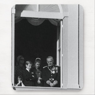 Vintage Monaco princely family in palace balcony Mouse Mat