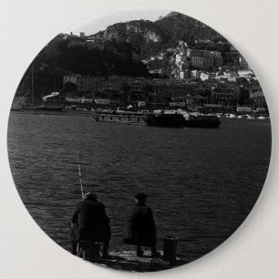 Vintage Monaco Principality fishermans port 1970 6 Cm Round Badge