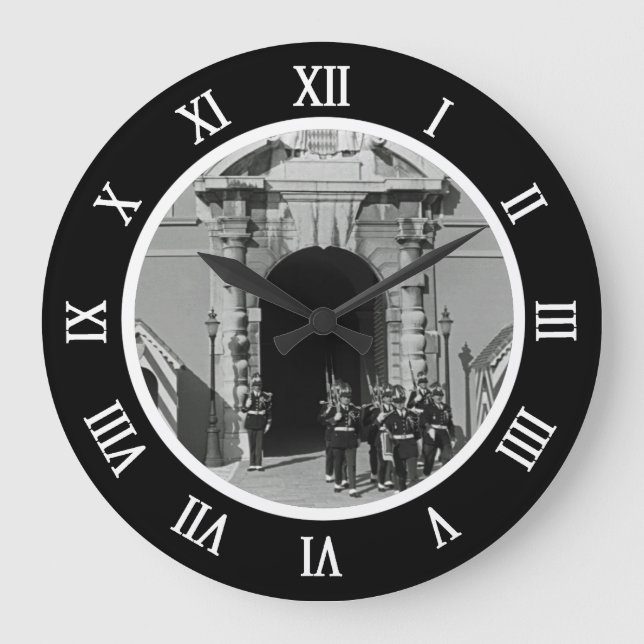 Vintage Monaco Principality palace USB Ch Large Clock (Front)