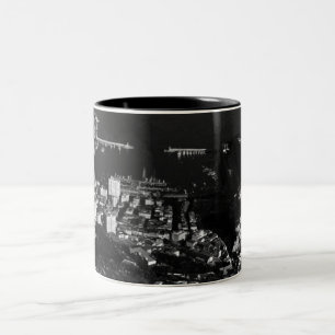 Vintage Monaco Principality port overview 1970 Two-Tone Coffee Mug