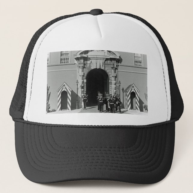 Vintage Monaco Principality princely palace Trucker Hat (Front)