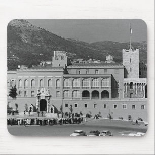 Vintage Monaco Principality square palace Mouse Mat