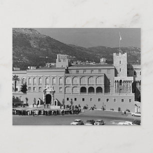 Vintage Monaco Principality square palace Postcard