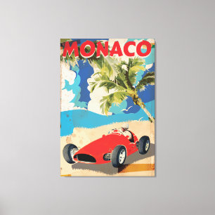 VINTAGE MONACO RACING TRAVEL POSTER CANVAS PRINT