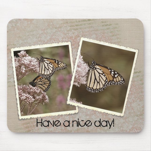 vintage Monarch butterflies Mouse Mat (Front)