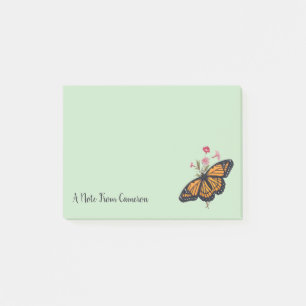 Vintage Monarch Butterfly Orange Green Wildlife Post-it Notes