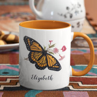 Vintage Monarch Butterfly With Name Cute Colorful