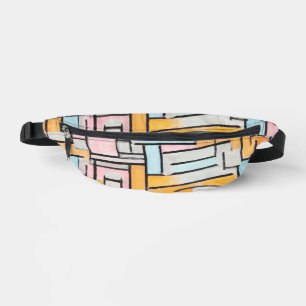 Vintage Mondrian Pink Blue Aesthetic Bum Bags
