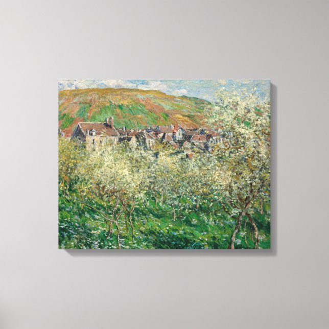 Vintage Monet 1879 Flowering Plum Trees Canvas Print (Front)