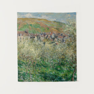 Vintage Monet 1879 Flowering Plum Trees Tapestry