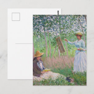 Vintage Monet Dappled Sunlight Forest Art Postcard