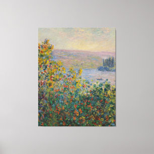 Vintage Monet Flower Beds at Vétheuil Canvas Print