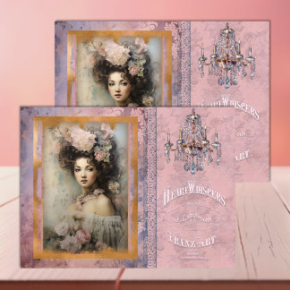 Vintage Monet-Inspired Woman in Pink Decoupage Tissue Paper