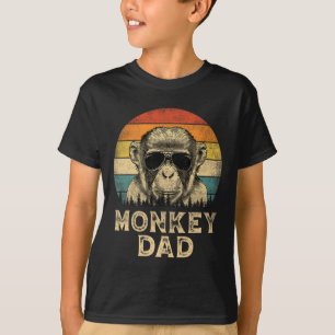 Vintage Monkey Dad Monkey Lovers Daddy Father&#; s T-Shirt