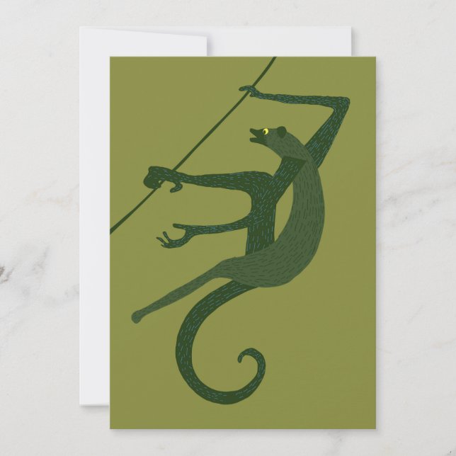 Vintage Monkey Invitation (Front)
