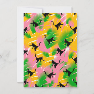 Vintage Monkey Pattern Print Invitation