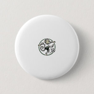 Vintage Monkey Soccer Player Engraving Shirt Desig 6 Cm Round Badge