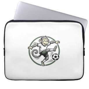 Vintage Monkey Soccer Player Engraving Shirt Desig Laptop Sleeve